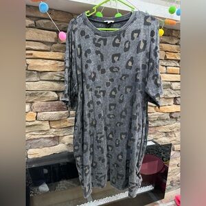 Gray Leopard Print Women's dress